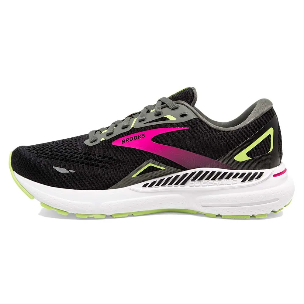 Women's Adrenaline GTS 23 Running Shoe - Black/Gunmetal/Sharp Green- Wide (D)