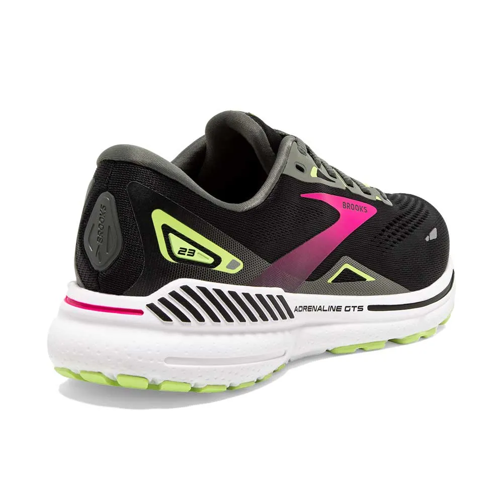 Women's Adrenaline GTS 23 Running Shoe - Black/Gunmetal/Sharp Green- Wide (D)