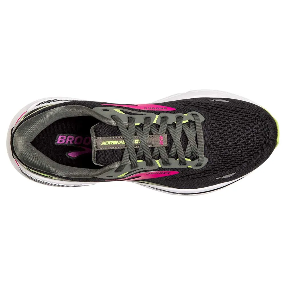 Women's Adrenaline GTS 23 Running Shoe - Black/Gunmetal/Sharp Green- Wide (D)