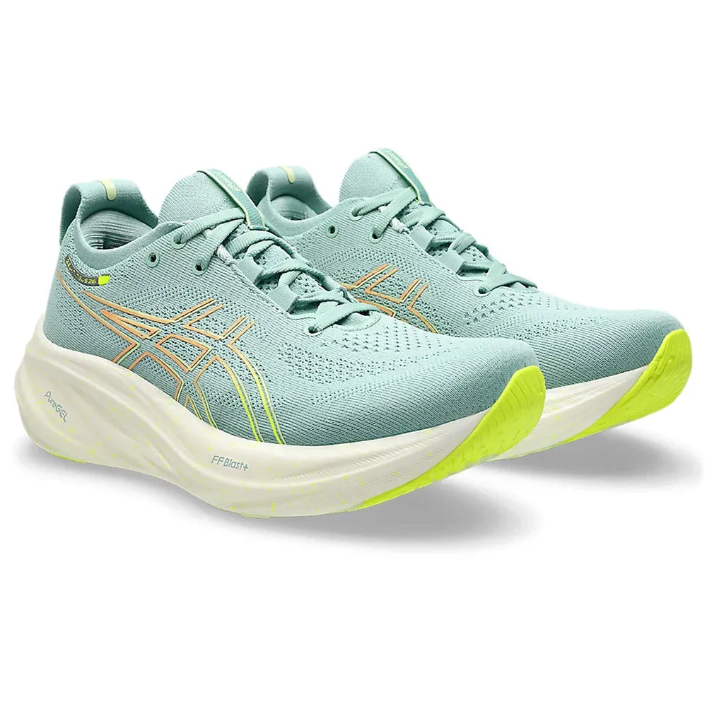 Women's Gel-Nimbus 26 Running Shoe - Light Celadon/Safety Yellow - Regular (B)