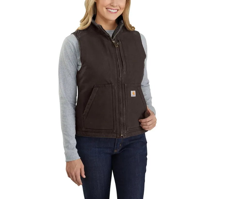 Women's Relaxed Fit Washed Duck Lined Mock Neck Vest