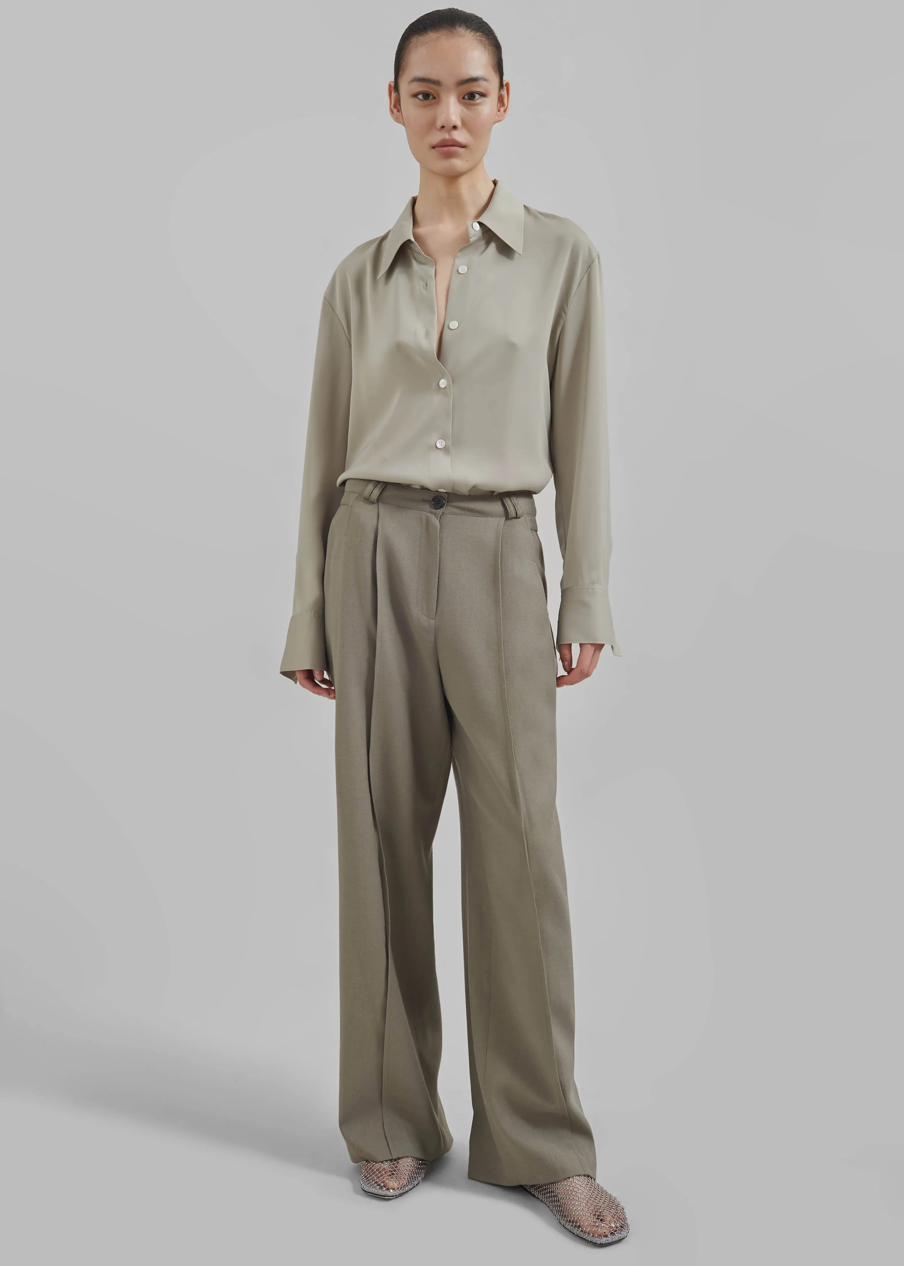 Xia Side Belt Trousers - Khaki