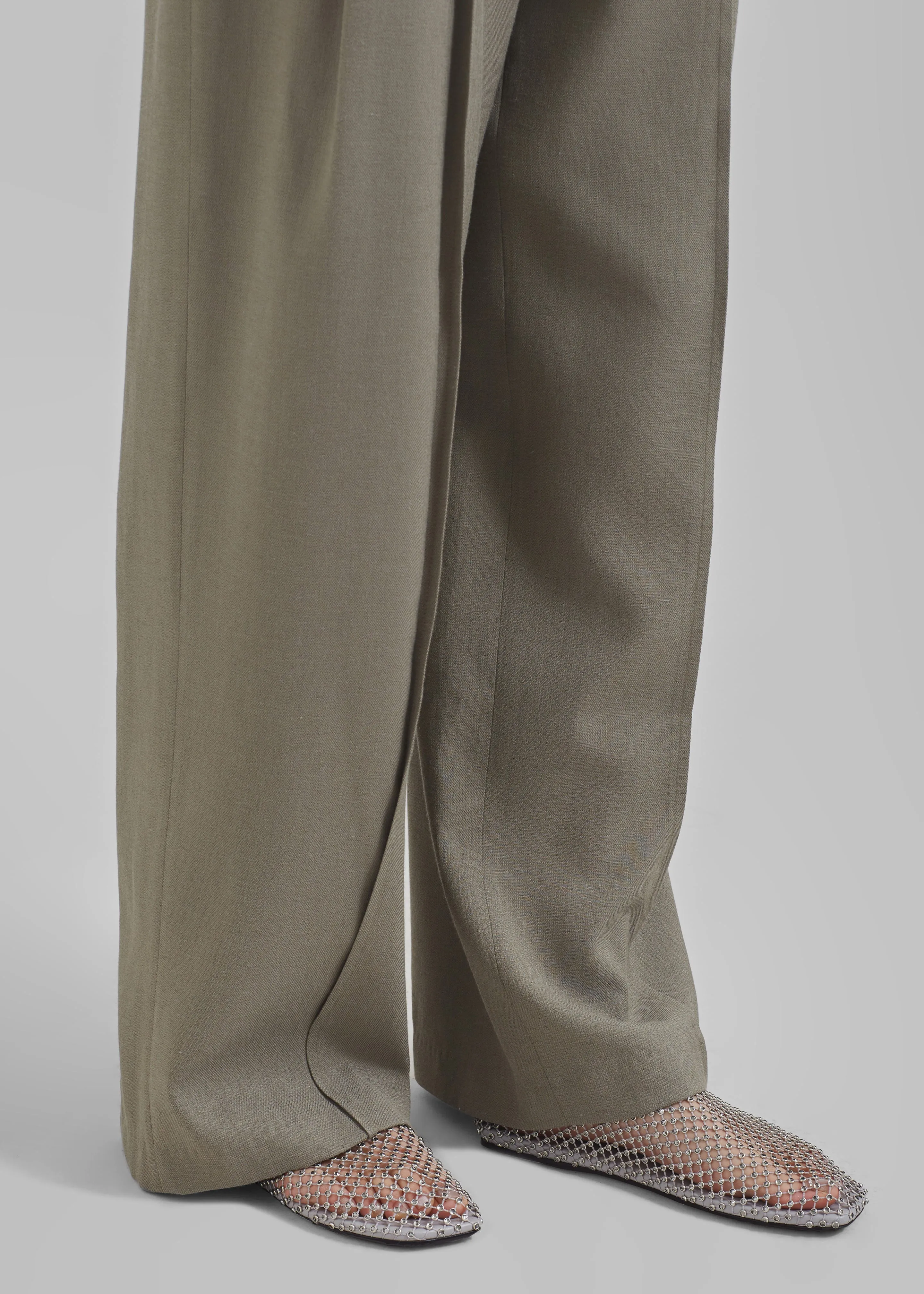 Xia Side Belt Trousers - Khaki