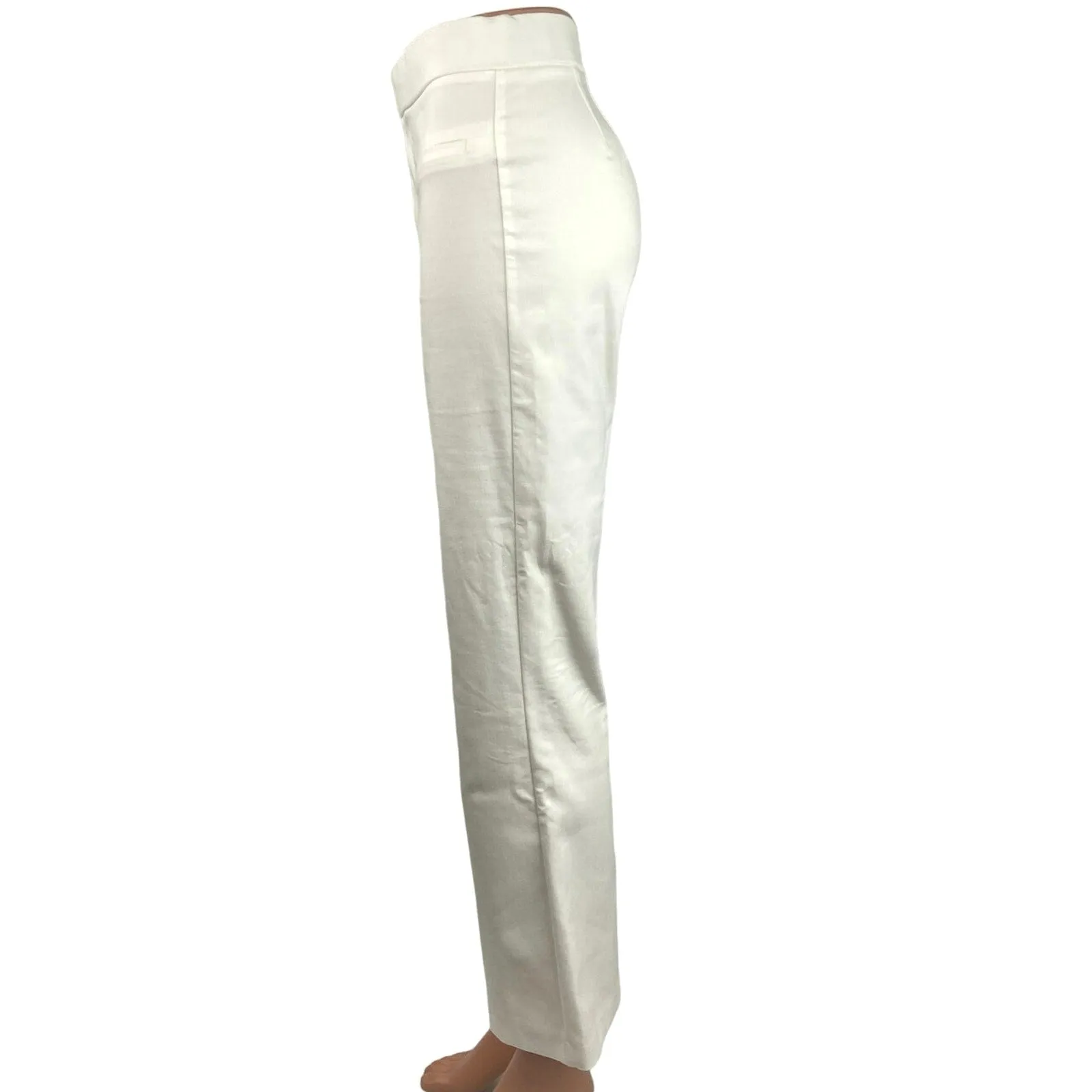 Zara White Flared High Waist Crop Formal Career Office Dress Pants Trousers Sz L