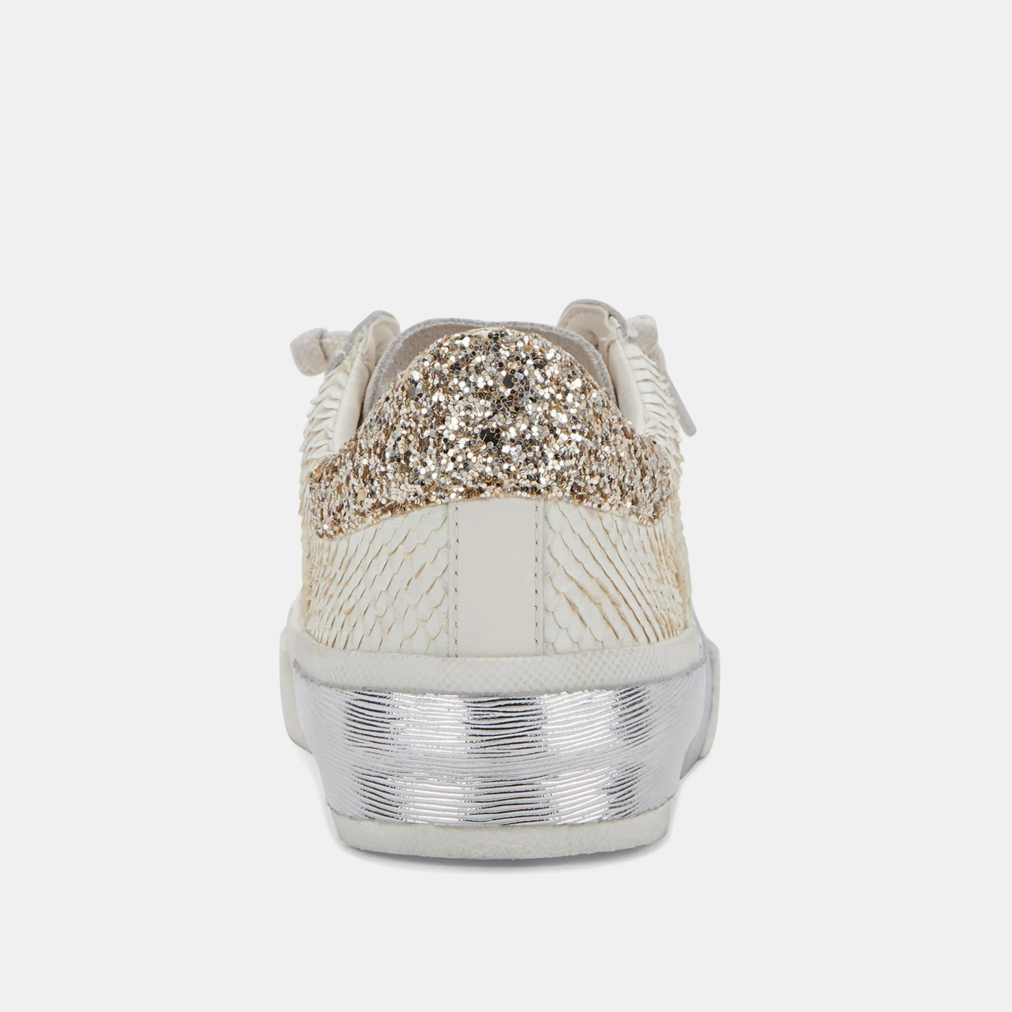 ZINA SNEAKERS OFF WHITE EMBOSSED LEATHER - re:vita