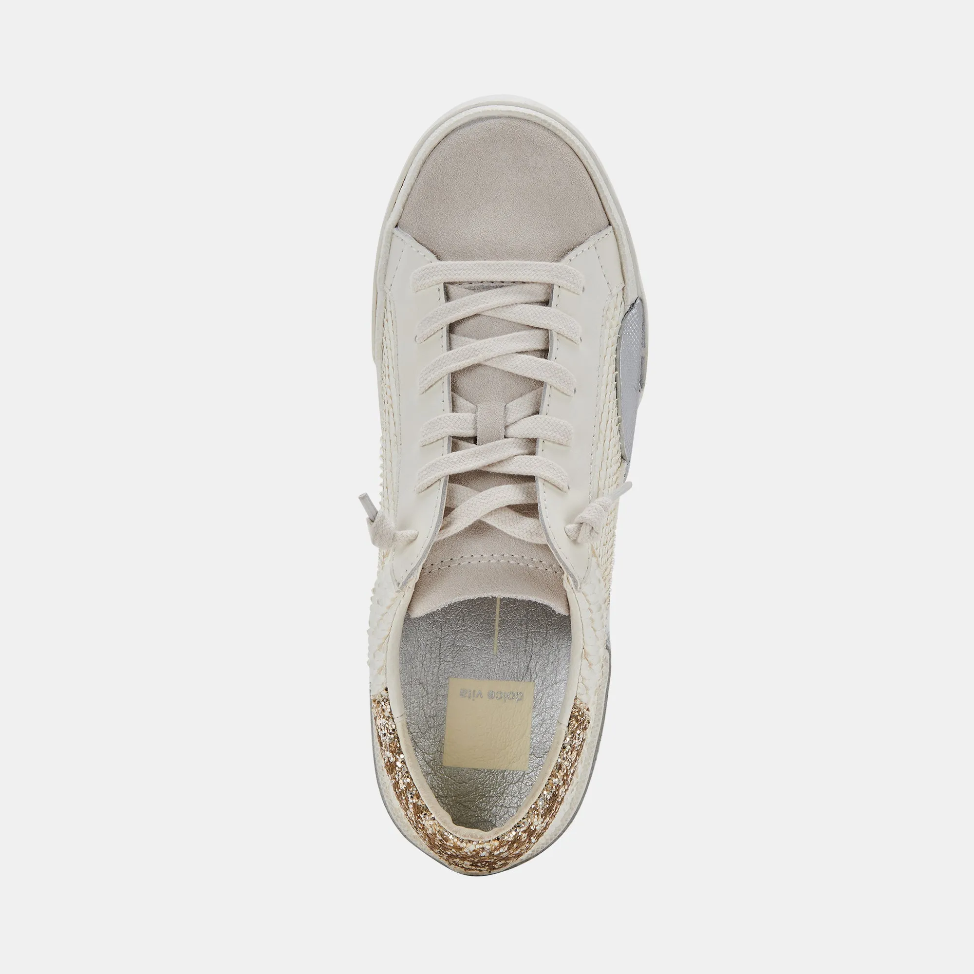 ZINA SNEAKERS OFF WHITE EMBOSSED LEATHER - re:vita